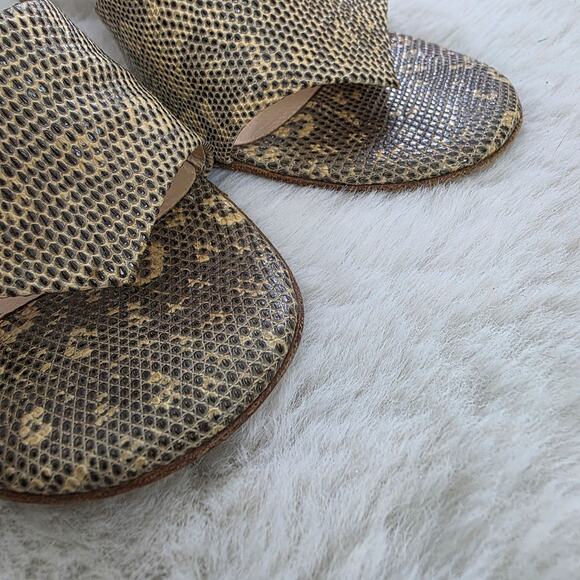 Jimmy Choo Snakeskin Animal Print Heels Open Toe Slide On Sandals - Picture 12 of 16